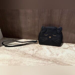 LIKE NEW! Lauren Conrad Black Cat Wristlet Coin Purse